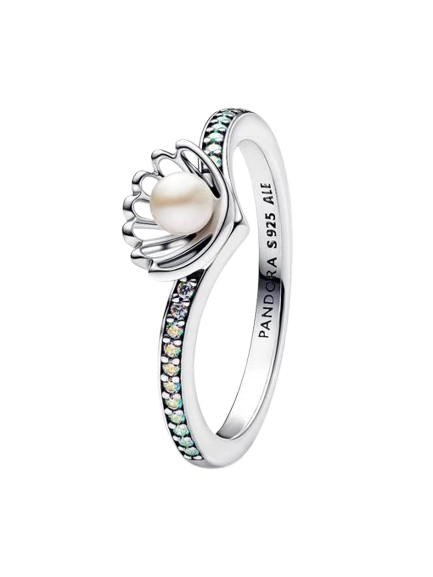 Pandora Anillo Ariel – Concha de Mar y Perla Encantada